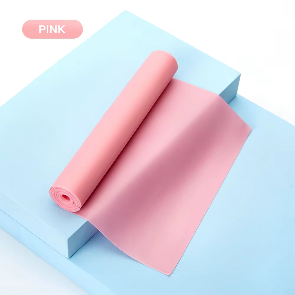 Yoga Pilates Stretch Resistance Band Exercise Fitness Band Training Elastic Exercise Fitness Rubber 150Cm Natural Rubber Gym