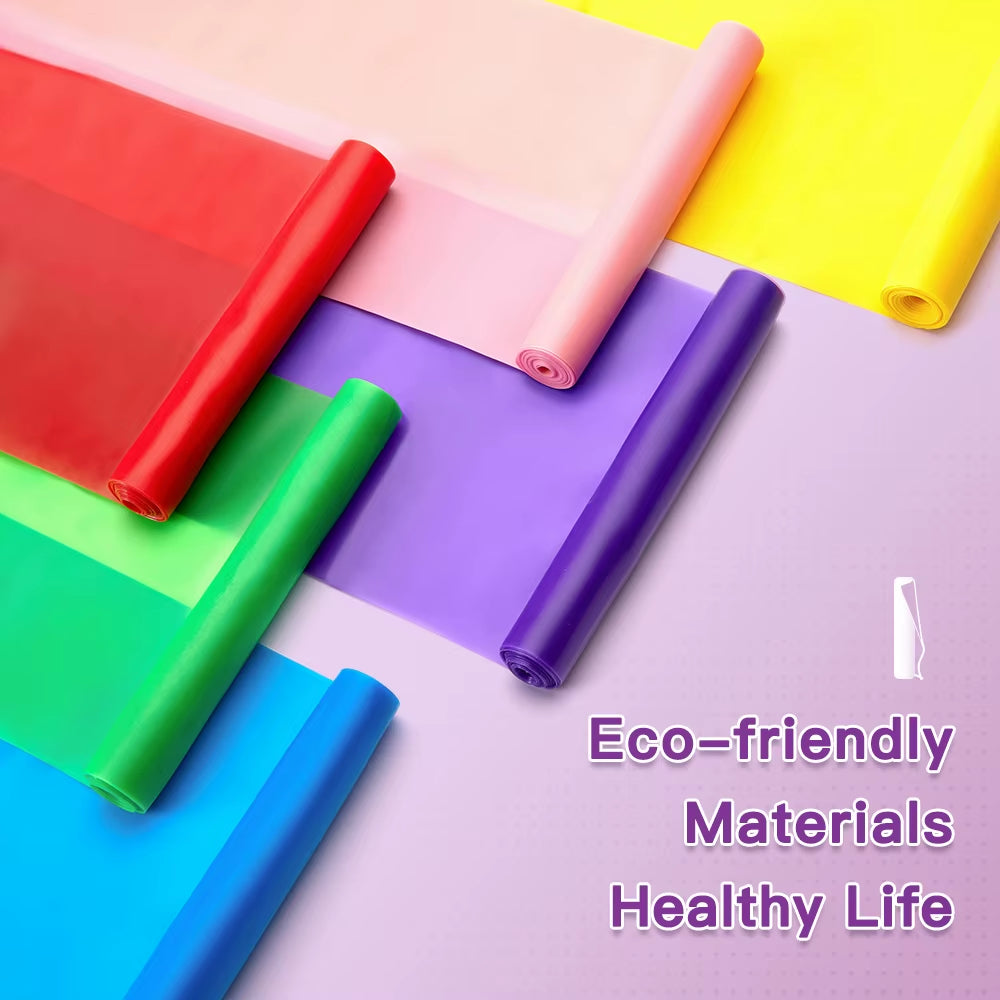 Yoga Pilates Stretch Resistance Band Exercise Fitness Band Training Elastic Exercise Fitness Rubber 150Cm Natural Rubber Gym